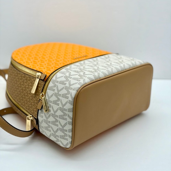 Michael Kors Rhea Medium Color-Block Signature Logo Backpack - Picture 6 of 14